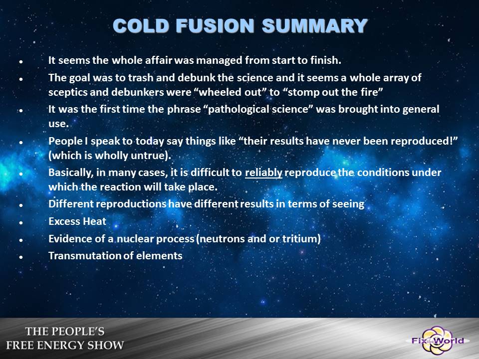 cold fusion summary