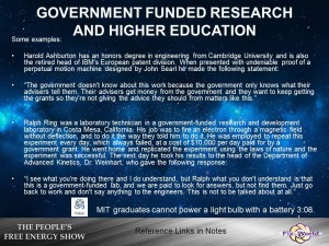 government funded research and higher education free energy