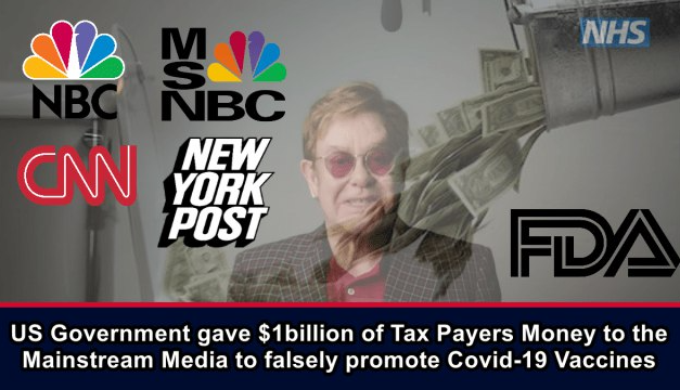 US Government gave $1billion of Tax Payers Money to the Mainstream Media to falsely promote Covid-19 Vaccines