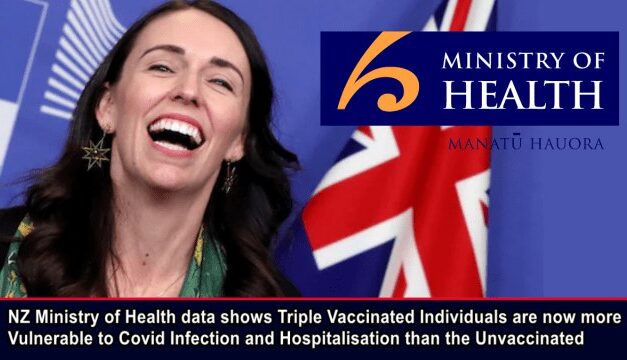 NZ Ministry of Health data shows Triple Vaccinated are now more Vulnerable to Covid Infection and Hospitalization than the Unvaccinated