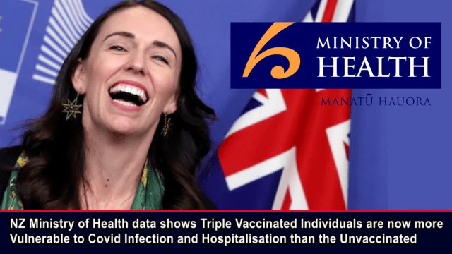 NZ Ministry of Health data shows Triple Vaccinated are now more Vulnerable to Covid Infection and Hospitalization than the Unvaccinated