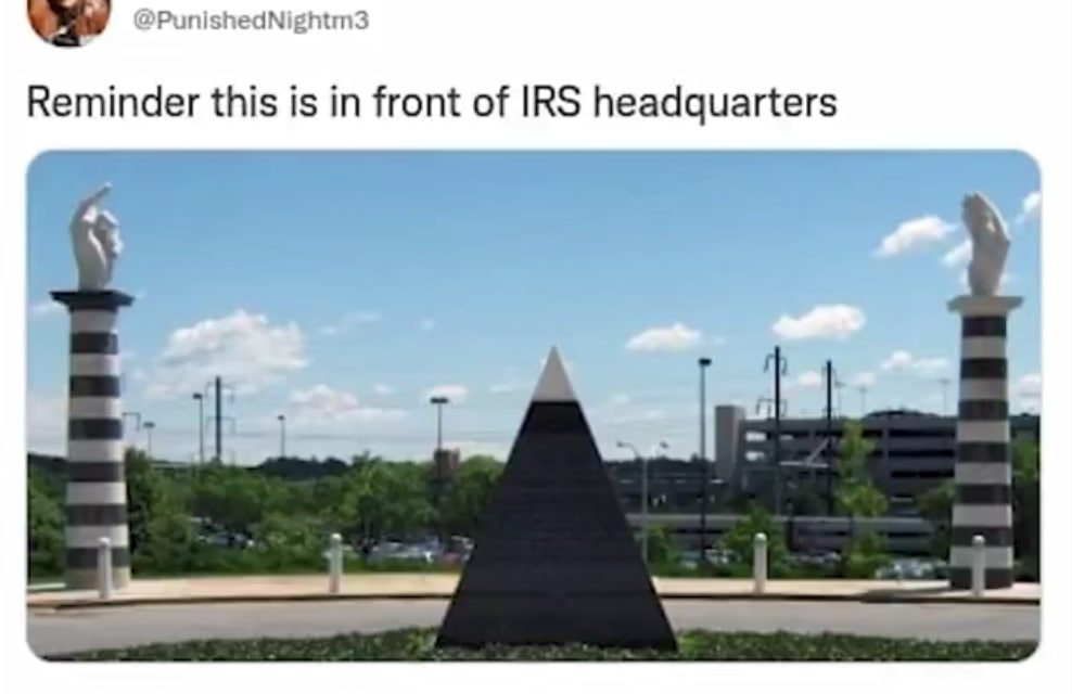 IRS Headquarters has Satanic Free Mason Statues in Front of Building