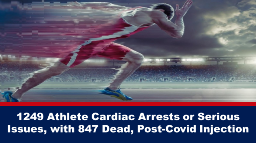 1249 Athlete Cardiac Arrests or Serious Issues, with 847 Dead, Post-Covid Injection