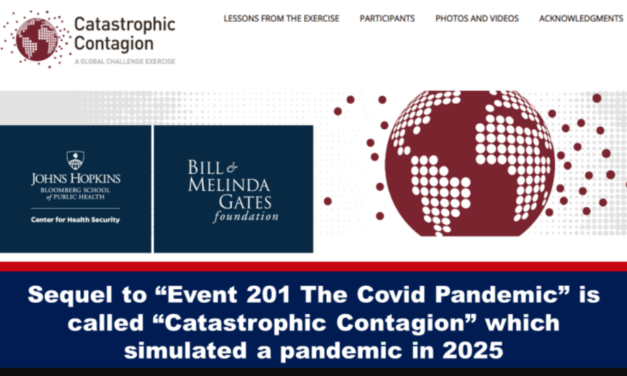 Sequel to “Event 201 The Covid Pandemic” is called “Catastrophic Contagion” which simulated a pandemic in 2025