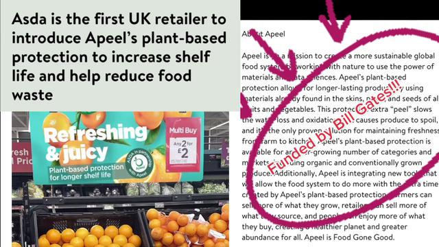 UK: ASDA SELLING FOOD LINKED TO BILL GATES, (PLANT BASED PROTECTION).