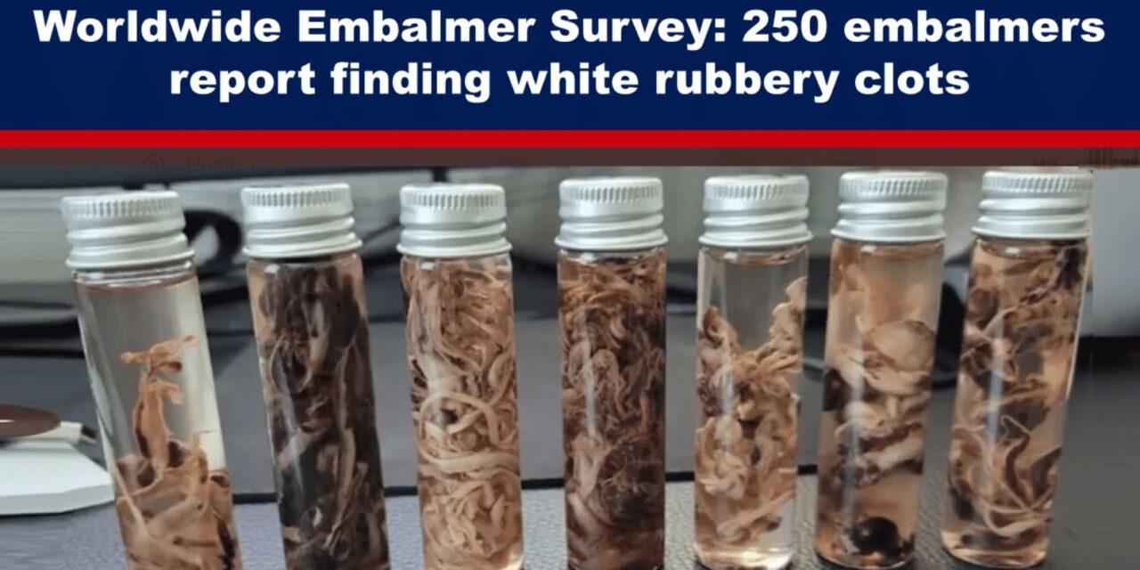 Worldwide Embalmer Survey: 250 embalmers report finding white rubbery clots