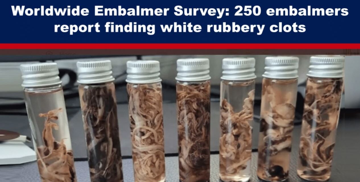 Worldwide Embalmer Survey: 250 embalmers report finding white rubbery clots