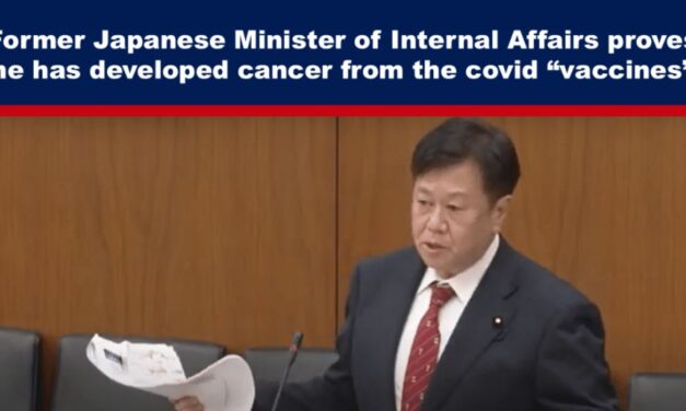 Former Japanese Minister of Internal Affairs proves he has developed cancer from the covid “vaccines”