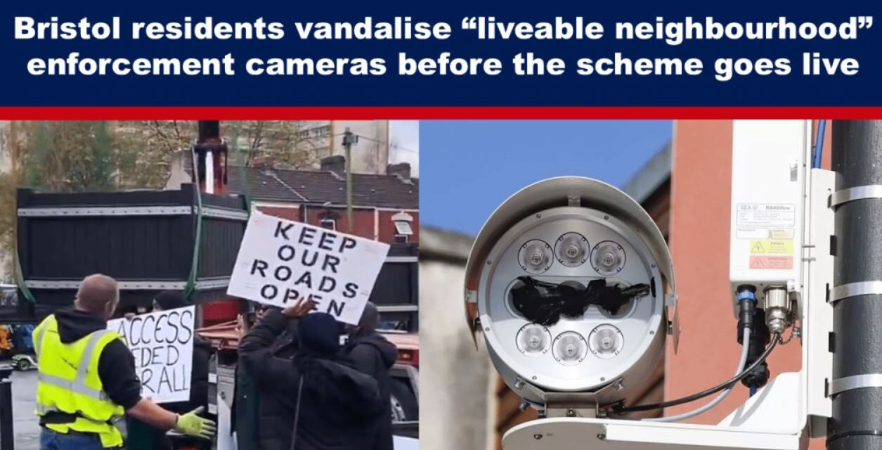 Bristol residents vandalise “liveable neighbourhood” enforcement cameras before the scheme goes live