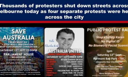 Thousands of protesters shut down streets across Melbourne today as four separate protests were held across the city