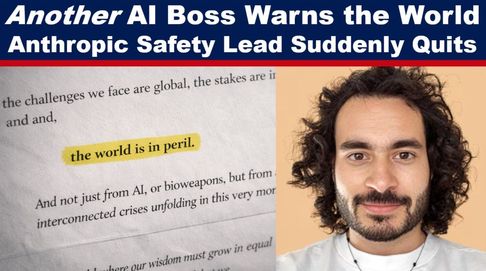 “World Is In Peril”: Anthropic AI Safety Boss Quits, Issues Stark Warning