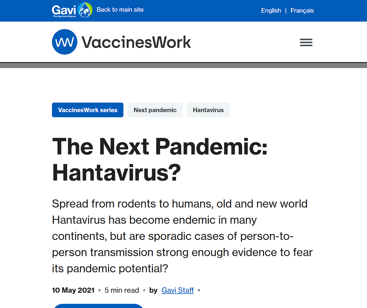 gavi the next pandemic hantavirus
